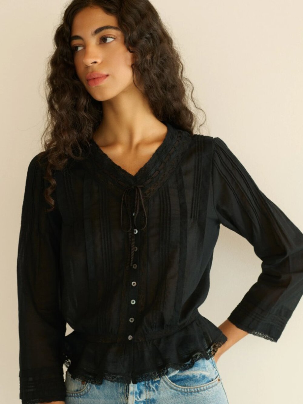 NWT Doen Black Hillock Top